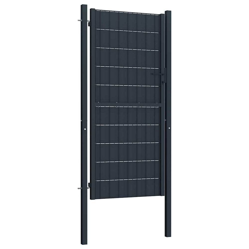 vidaXL Portail de jardin en PVC et acier 100 x 204 cm Anthracite