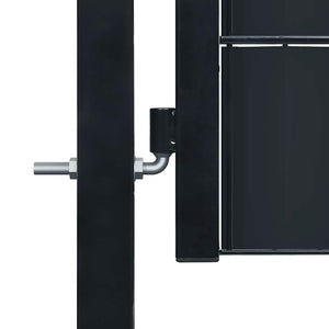 Gartentor aus PVC und Stahl 100 x 204 cm Anthrazit