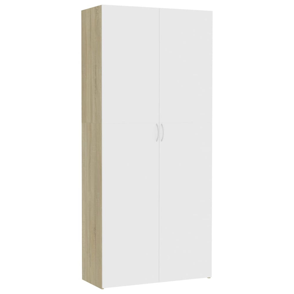 Lagerschrank Weiß Sonoma-Eiche 80x35,5x180 cm