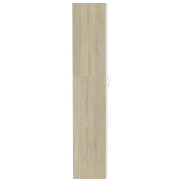 Lagerschrank Weiß Sonoma-Eiche 80x35,5x180 cm