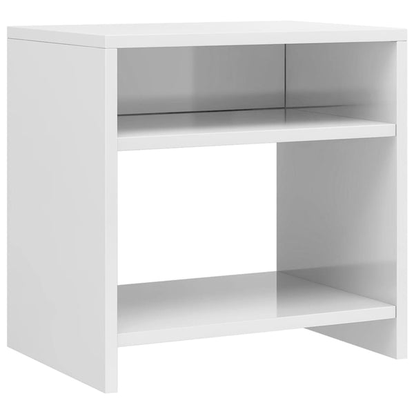 Nachttische Weiß Hochglanz, 2er-Set