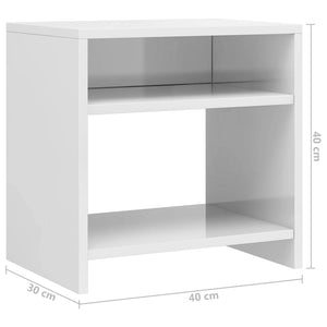 Nachttische Weiß Hochglanz, 2er-Set