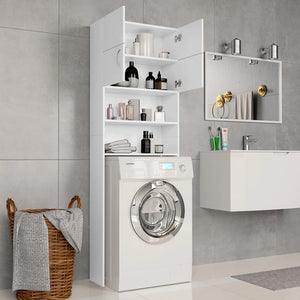 Waschmaschinenschrank Weiß 64x25,5x190 cm