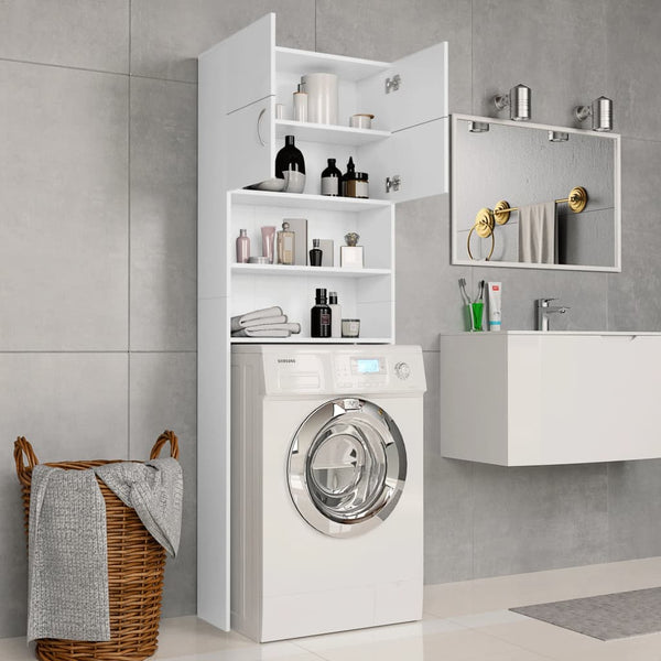 Waschmaschinenschrank Weiß 64x25,5x190 cm