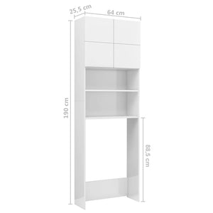 Waschmaschinenschrank Weiß 64x25,5x190 cm