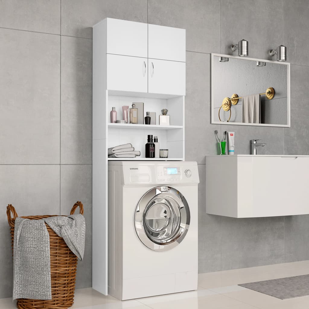 Waschmaschinenschrank Weiß 64x25,5x190 cm