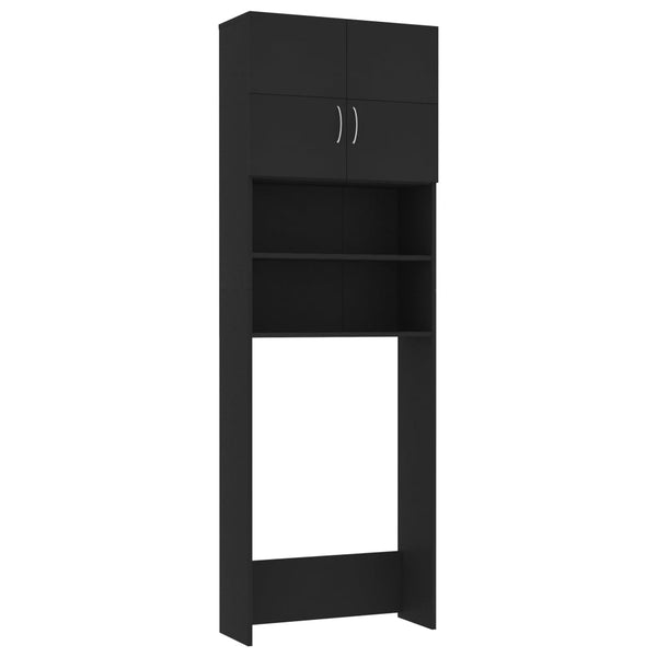 Waschmaschinenschrank Schwarz 64x25,5x190cm