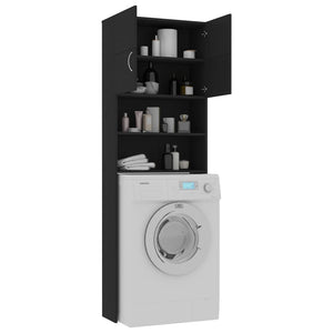Waschmaschinenschrank Schwarz 64x25,5x190cm