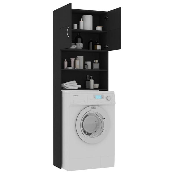 Waschmaschinenschrank Schwarz 64x25,5x190cm