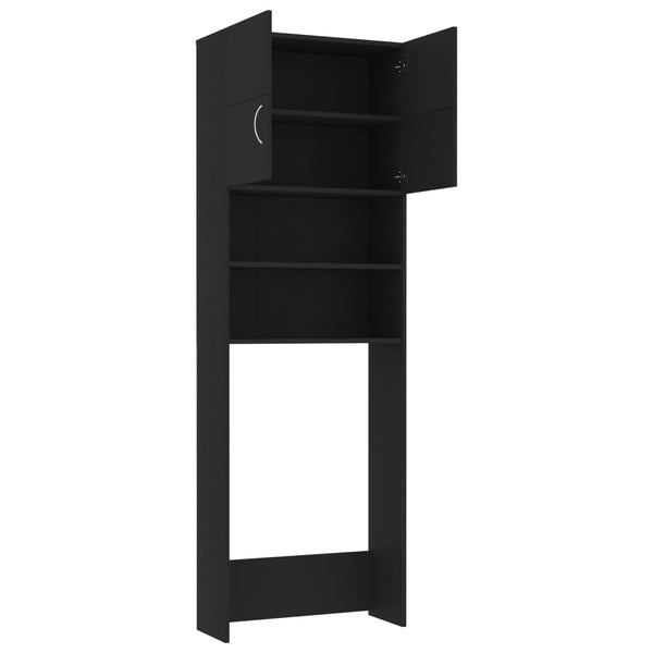 Waschmaschinenschrank Schwarz 64x25,5x190cm