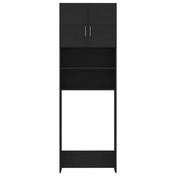 Waschmaschinenschrank Schwarz 64x25,5x190cm