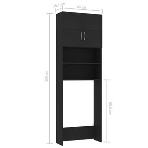 Waschmaschinenschrank Schwarz 64x25,5x190cm