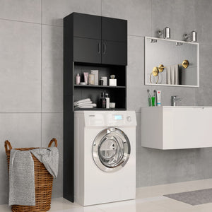 Waschmaschinenschrank Schwarz 64x25,5x190cm