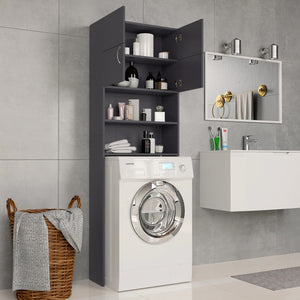Waschmaschinenschrank Grau 64x25,5x190 cm