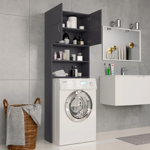 Waschmaschinenschrank Grau 64x25,5x190 cm