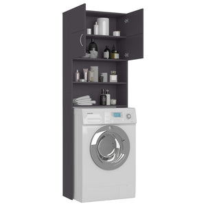 Waschmaschinenschrank Grau 64x25,5x190 cm