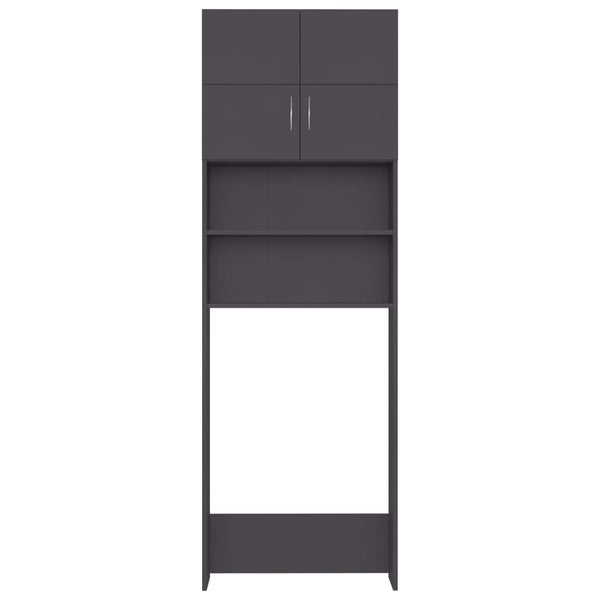 Waschmaschinenschrank Grau 64x25,5x190 cm