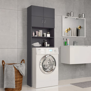Waschmaschinenschrank Grau 64x25,5x190 cm