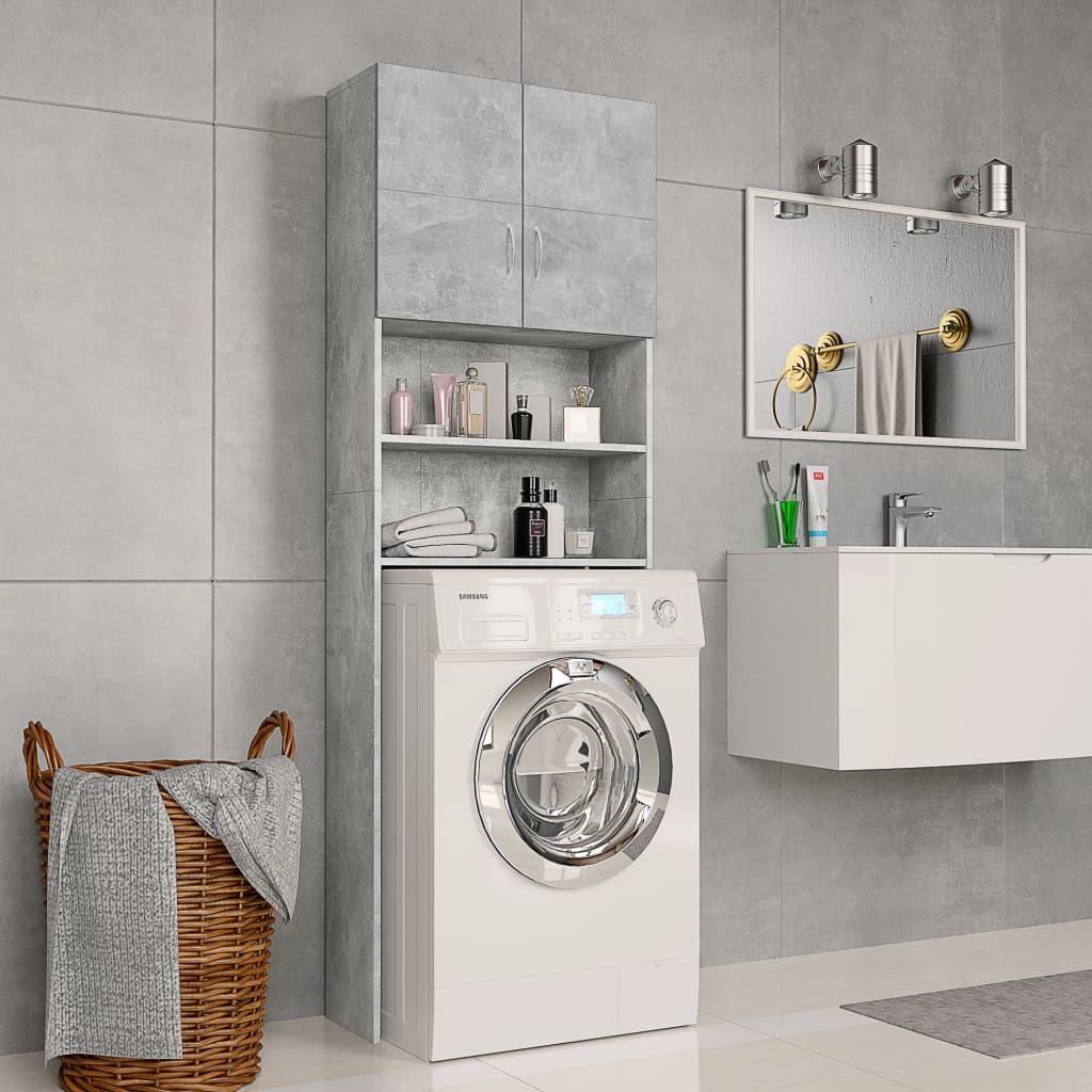 Waschmaschinenschrank Betongrau 64x25,5x190 cm