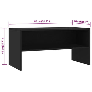 Schwarzer TV-Schrank 80x40 cm
