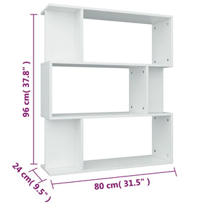 Weißes Bücherregal Raumteiler, 80cm
