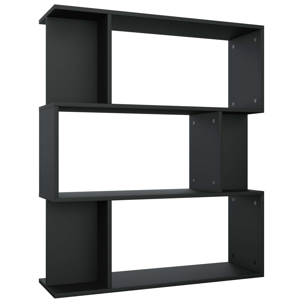 Schwarzes Bücherregal Raumteiler 80x96 cm