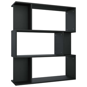 Schwarzes Bücherregal Raumteiler 80x96 cm