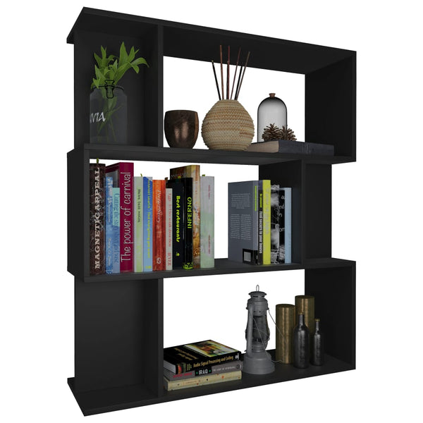 Schwarzes Bücherregal Raumteiler 80x96 cm