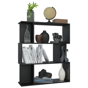 Schwarzes Bücherregal Raumteiler 80x96 cm