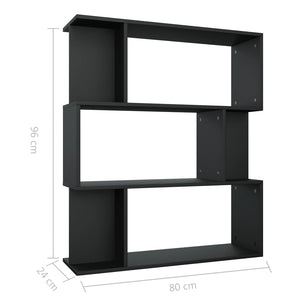 Schwarzes Bücherregal Raumteiler 80x96 cm