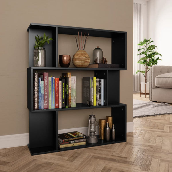 Schwarzes Bücherregal Raumteiler 80x96 cm