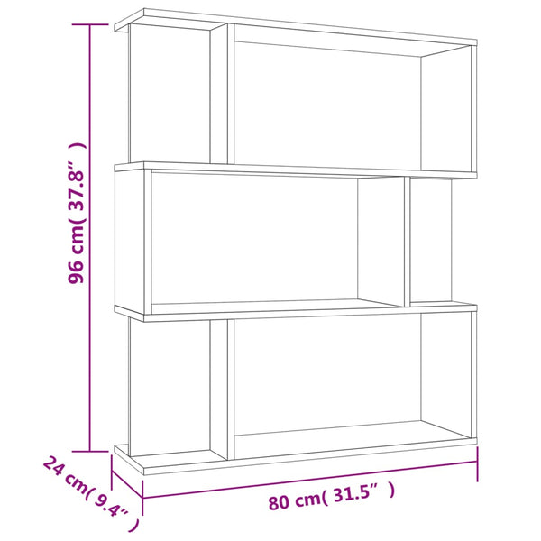 Sonoma Eiche Bücherregal Raumteiler 80x96 cm
