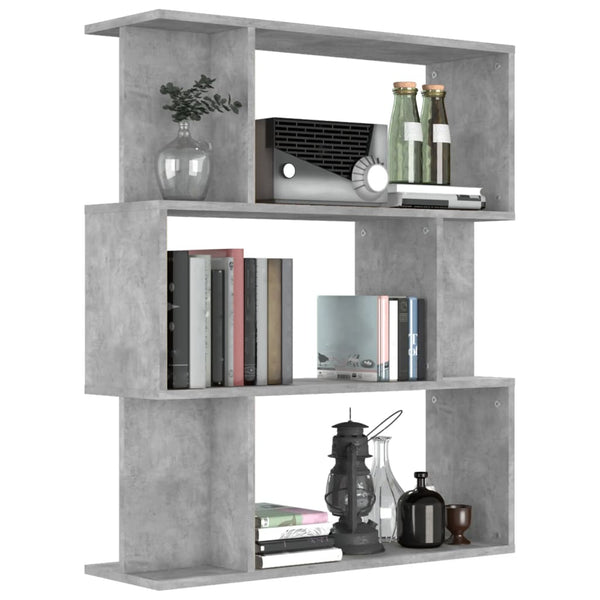 Betongraues Bücherregal/Raumteiler 80x96 cm