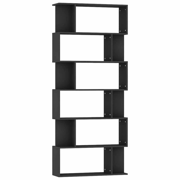 Schwarzes Bücherregal Raumteiler 80x24x192 cm