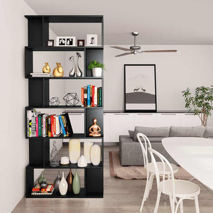 Schwarzes Bücherregal Raumteiler 80x24x192 cm