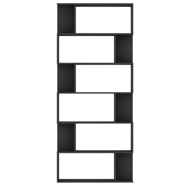 Schwarzes Bücherregal Raumteiler 80x24x192 cm