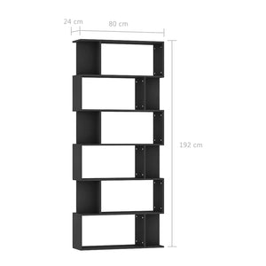 Schwarzes Bücherregal Raumteiler 80x24x192 cm