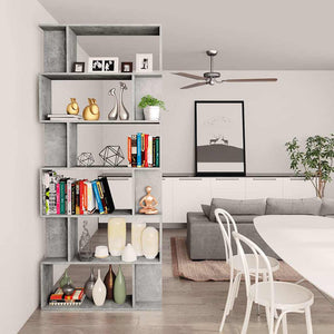 Betongraues Bücherregal/Raumteiler 80x192 cm