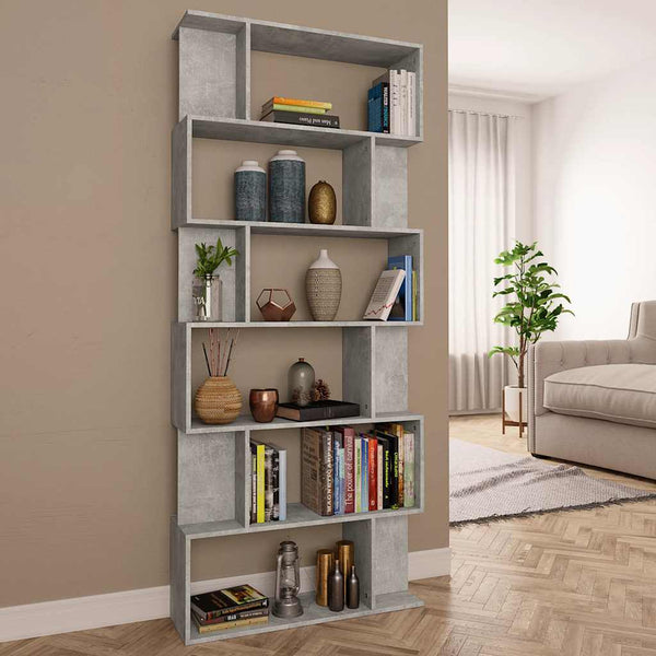 Betongraues Bücherregal/Raumteiler 80x192 cm