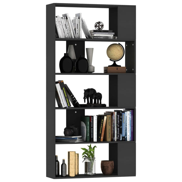 Schwarzes Bücherregal Raumteiler 80x159 cm