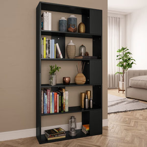 Schwarzes Bücherregal Raumteiler 80x159 cm
