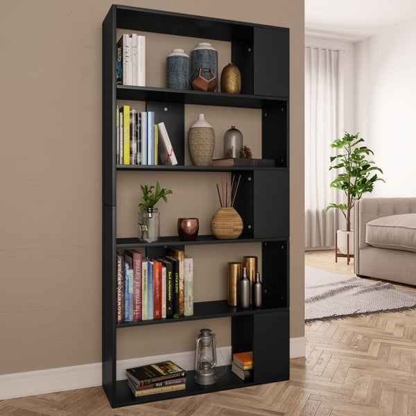 Schwarzes Bücherregal Raumteiler 80x159 cm
