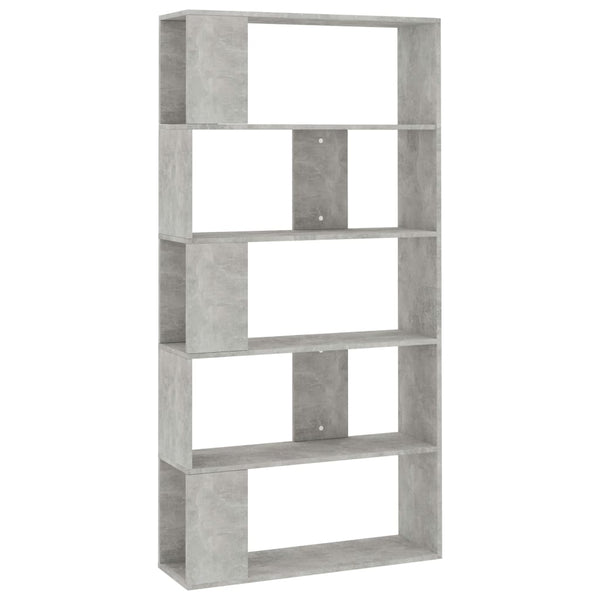 Betongraues Bücherregal 80x24x159 cm