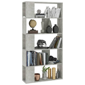 Betongraues Bücherregal 80x24x159 cm