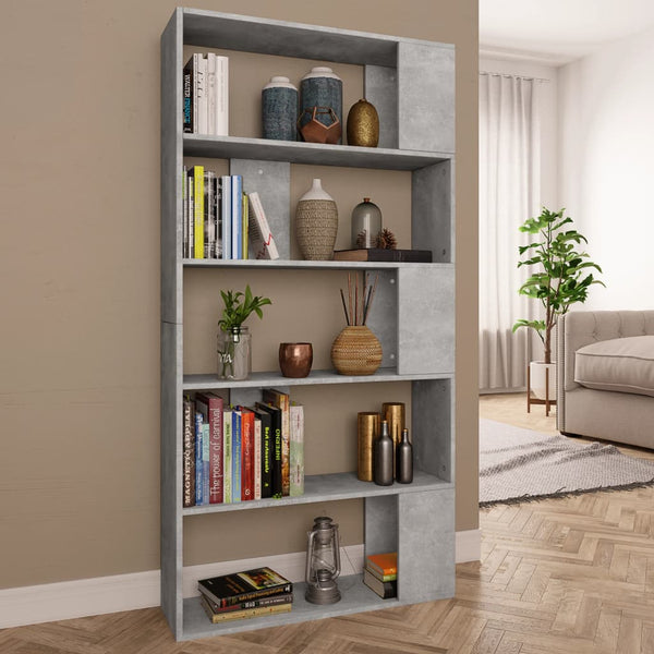 Betongraues Bücherregal 80x24x159 cm