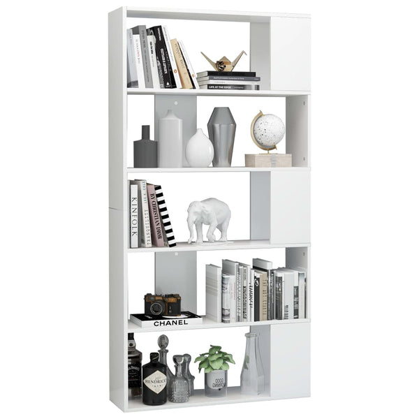 Hochglanz Bücherregal Weiß 80x24x159 cm