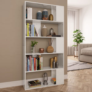 Hochglanz Bücherregal Weiß 80x24x159 cm