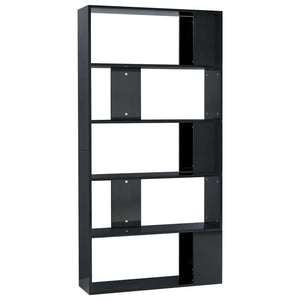 Hochglanz Bücherregal Raumteiler Schwarz 80x24x159cm