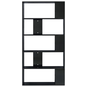 Hochglanz Bücherregal Raumteiler Schwarz 80x24x159cm