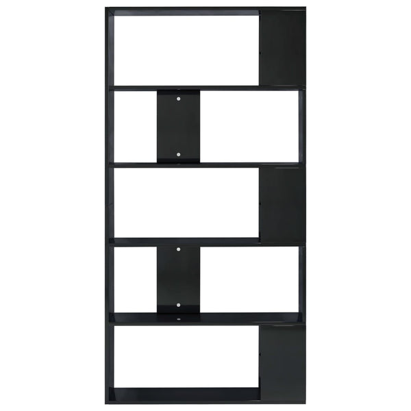 Hochglanz Bücherregal Raumteiler Schwarz 80x24x159cm
